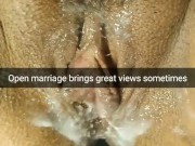 Wife in open marriage brings home unprotected creampie inside pussy [Cuckold Snapchat]