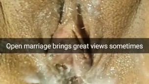 Wife in open marriage brings home unprotected creampie inside pussy [Cuckold Snapchat]