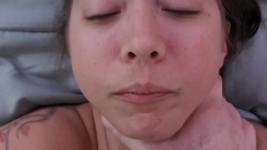 Amateur pawg slut getting slapped & face fucked