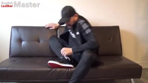 Dilf in Adidas tracksuit and trainers farts with bare ass farts nasty big fat ass PREVIEW 