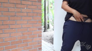 Waiting For My Uber: Flashing My Boobies & Touching Myself In Public