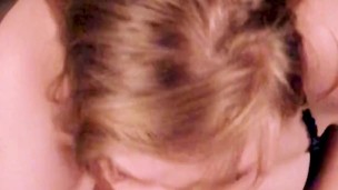 busty blonde cumslut sucks cumming toy and gets cumshot all over face