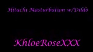 Hitachi and dildo masturbation