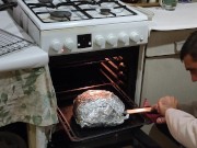 Roast chicken in the oven. 11/16