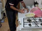 Roast chicken in the oven. 3/16