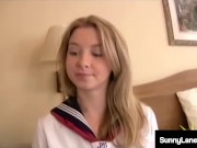 Slutty Student Sunny Lane Gets Tiny Twat Noodled By Asian! 3/16