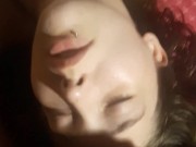 Quick cum facial for ali