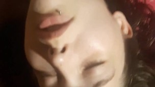 Quick cum facial for ali