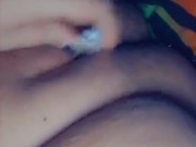Bbw plays with glass dildo