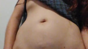Handy Dandy Hairy Camgirl Thinks Things can only get Better if She wears Face Mask on her Pussy Too!