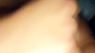 Jerking off and cumming on self while my straight friend and his dog are in bed next to me