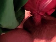 MILF who loves giving blowjobs gets throatpie in bed real amateur couple 13/16