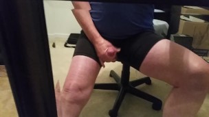 Cum shot to the mirror