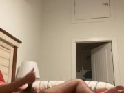 Shooting my cum all over the bed