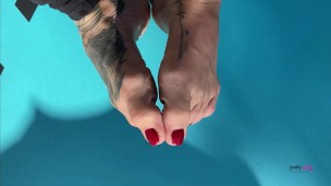 Sweaty Small Feet Foot Play On Yoga Mat Preview