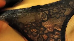 Slutty schoolgirl has something extra in her panties ...Let's look !