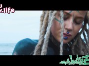 Sexy Bikini tease - Alternative tattoo ink girl with dreadlocks in Bikini at the beach - SFW outdoor 14/16