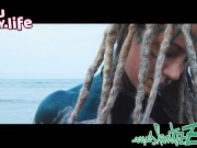 Sexy Bikini tease - Alternative tattoo ink girl with dreadlocks in Bikini at the beach - SFW outdoor 15/16