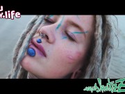 Sexy Bikini tease - Alternative tattoo ink girl with dreadlocks in Bikini at the beach - SFW outdoor 5/16