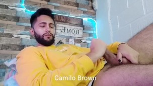 Jerking off, lots of precum, hard as rock and strong orgasm 