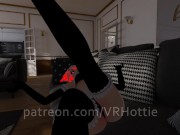 Red Head Maid With Thigh Highs Face Sitting Foot Job Stepping on Couch POV Lap Dance 1/16