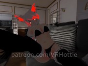 Red Head Maid With Thigh Highs Face Sitting Foot Job Stepping on Couch POV Lap Dance 10/16