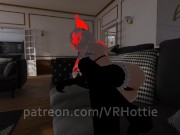 Red Head Maid With Thigh Highs Face Sitting Foot Job Stepping on Couch POV Lap Dance 9/16