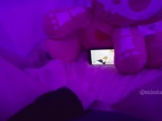 Japan schoolgirl caught touching her virgin pussy watching Hentai uncensored and big squirt 15/16