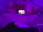 Japan schoolgirl caught touching her virgin pussy watching Hentai uncensored and big squirt 2/16