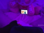 Japan schoolgirl caught touching her virgin pussy watching Hentai uncensored and big squirt 3/16