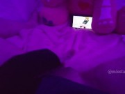 Japan schoolgirl caught touching her virgin pussy watching Hentai uncensored and big squirt 8/16