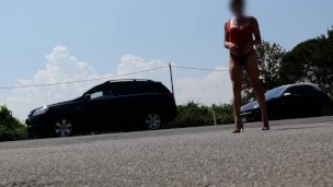 Transex Prostitute walking in street