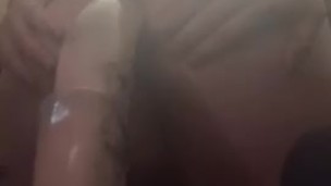 Riding my horse cock dildo.