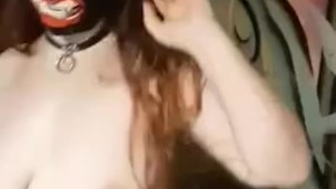 Fishnet Goth girl striptease, dance, twerk and masturbation