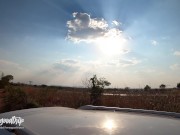 OUR FIRST VID! VERY RISKY PUBLIC FUCK ALONG THE HIGHWAY - HAVEAGOODTRIP 5/16