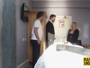 Fingered busty submissive blonde throats 1/16