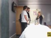 Fingered busty submissive blonde throats 4/16