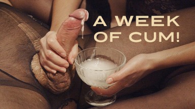 3 CUMSHOTS Ruined !!! HANDJOB with a WEEK of CUM !!!