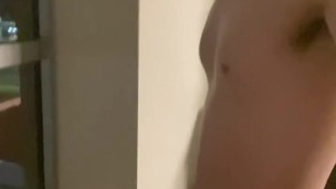 Eddie De Luca Cums In Hotel Window