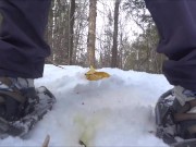 Pissing in the Snow MILF Amateur Blonde PAWG Frangelica PlanetFunCamp