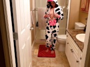 Cow Pyjamas Hairy Pussy Peeing 5/16
