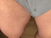 Muscle Asian In underwear with pee stain