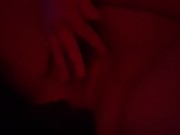 Playing with my naked body under the red lights 