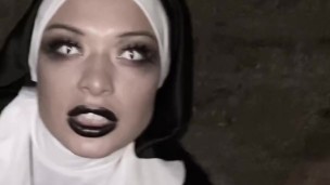 ghost nun shows tits