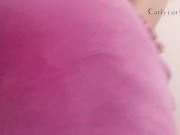 Showing my ass in bright pink tight pants! Slow striptease!  12/16