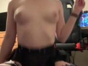 Smoking and a purple dildo 13/16