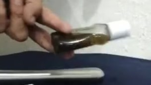 sexy shemale masturbates with a big dildo until she cums