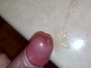 Fat load on the bathroom counter