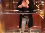 Flashing boobs in the elevator 15/16