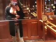 Flashing boobs in the elevator 8/16